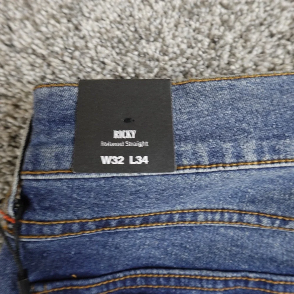 NEW True Religion Jeans Mens 32X34 Dark Blue‎ Denim Pants Ricky Relaxed Straight